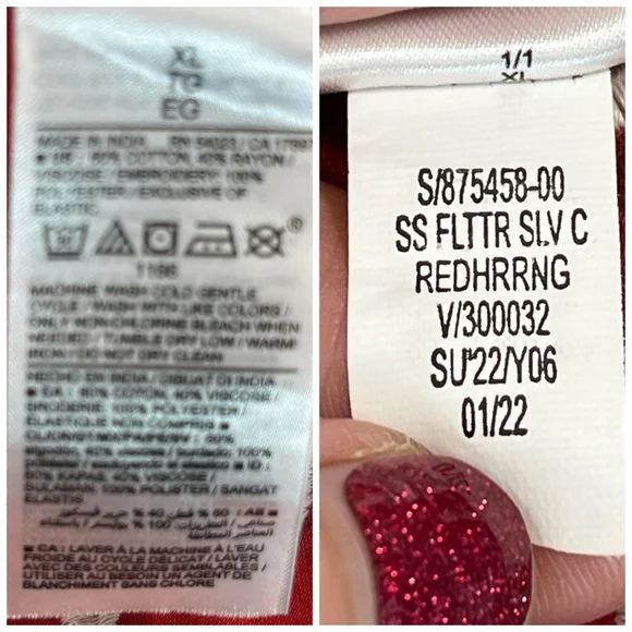 Old Navy‎ Shirt Womens XL Embroidered Floral Peasant Boho Top Short Sleeve - Picture 6 of 15